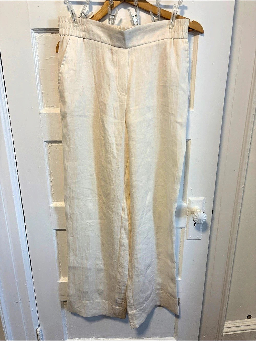 Zara Wide Leg Pants in Cream Size Medium